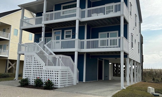McCutcheon Field Casa | Frente al mar North Topsail Beach House con vistas