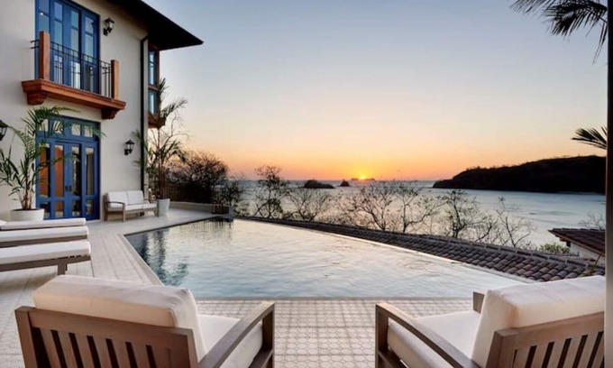 Las Catalinas Villa | Oceanview Sunset Terrace and Infinity Pool at Las Catalinas - Casa Colina