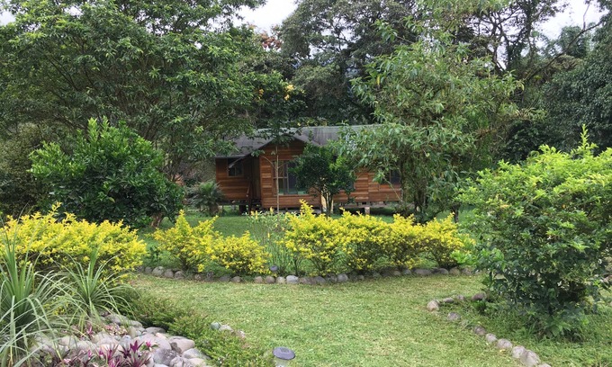 Mindo Cabaña | Casa solar fuera de la red con piscina natural y sauna en el campo de Mindo