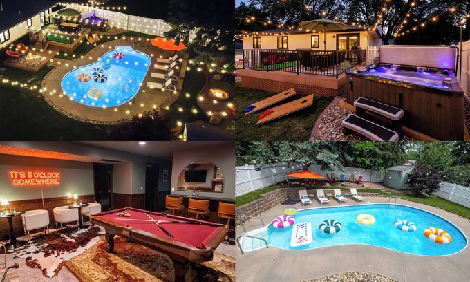 Leawood Southwest Casa | Omaha Oasis! Pool, Hot Tub, Mini Golf, Bar, Games