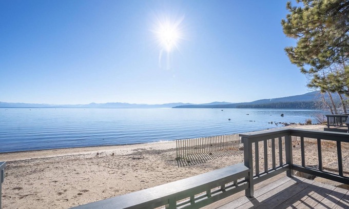 Tahoe Vista Cabaña | "On the Beach" Cabin Perfect for 2! Lake Front!