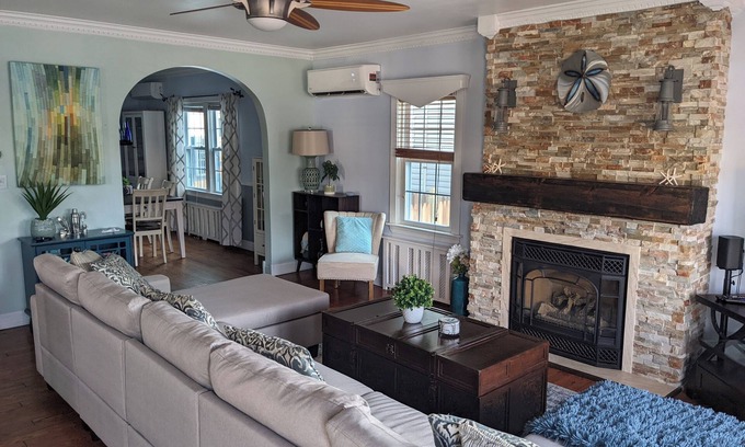 Long Beach Casa | "Once Upon a Tide" eclectic beach house with pizza oven, game room, fireplace