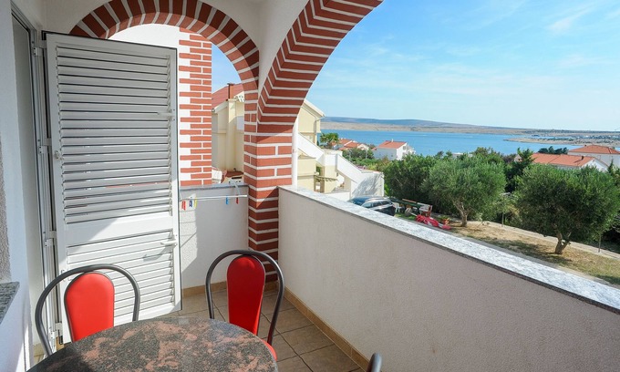 Caska Apartamento | Apartamento de una habitación con terraza y vista al mar Caska, Pag (A-4109-c)