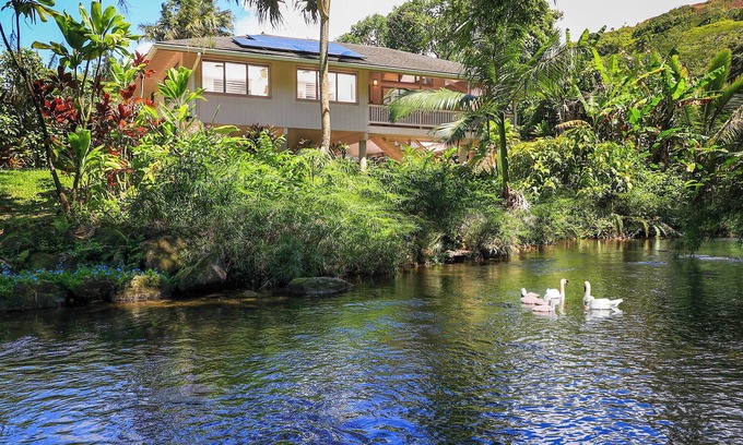 Wainiha Casa | ♥ River Estate Guest House ♥ Riverfront ♥ A / C ♥ Romántico ♥ Privado ♥ Tranquilo ♥ TVNC 5132