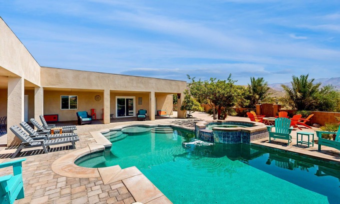 Indio Hills Casa | Painted Hills desert retreat with 5-acre compound with saltwater pool & spa