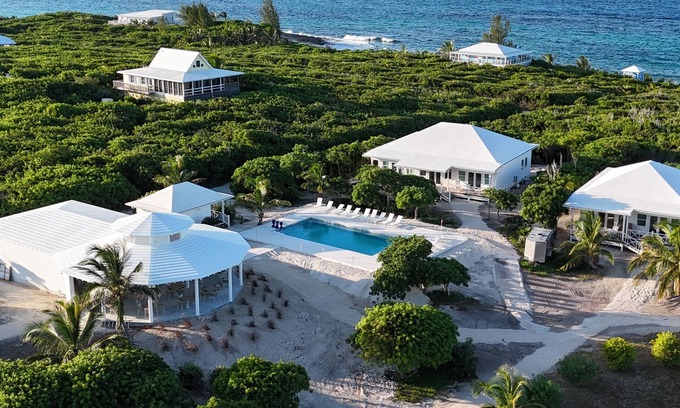 Great Guana Cay Villa | Panoramic views of the Pool, the Atlantic Ocean and the vibrant marina