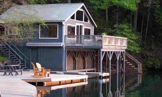 Sunset Cove Cabina | Cabañas frente al lago Papa Bobs Sunset Views! Kayaks, canoa, bote a pedal Pontón Opt’l
