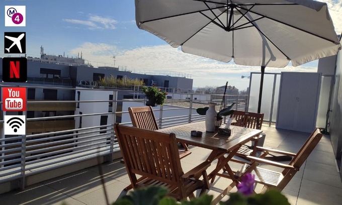 Bagneux Apartamento | Parc EXPO prte d'orléans ORLY CDG Terrasse parking
