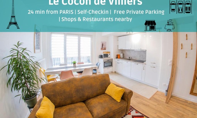 Les Perroquets Apartamento | Paris & DisneyLand - 2min From Train Station - Free Private Parking