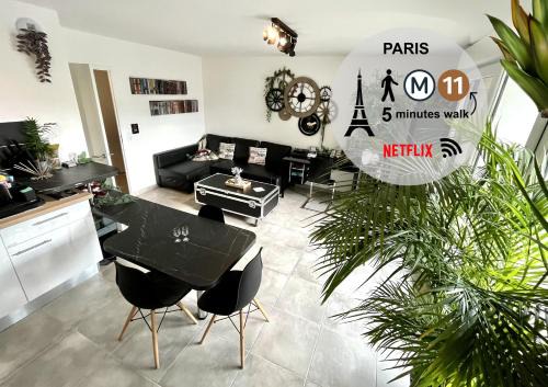Bagnolet Apartamento | Paris I 77m Cosy luxe I Near by subway 11 & airport