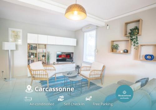 Carcassonne Apartamento | Parking-Climatisé-Piscine-Terrasse-Sécurisé-AM