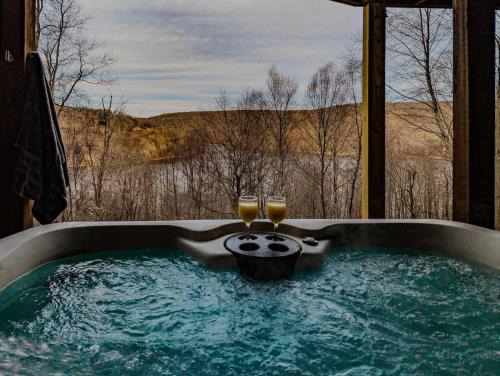 Mountainside Casa | Paws & Peaks Lakeview Lodge Hot Tub Amazing View