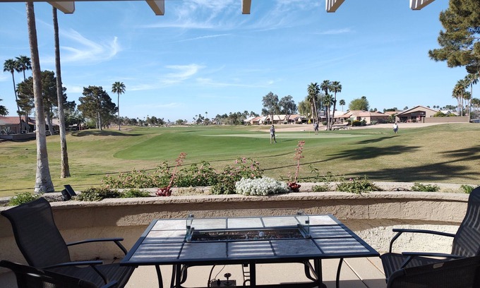 Palm Valley Casa | PC Furn Golf Course Home. 36 PB courts for Nat's Nov `24 incl cart, hk 'ing util