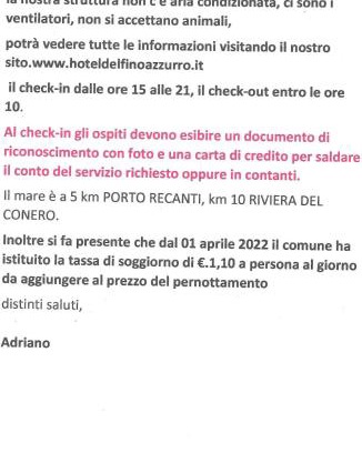 Loreto Hotel | Pensione Delfino Azzurro