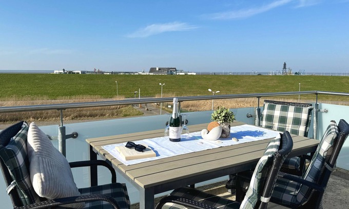 Wurster Nordseekuste Apartamento | Penthouse "de Hester", unobstructed sea view, free wellness area