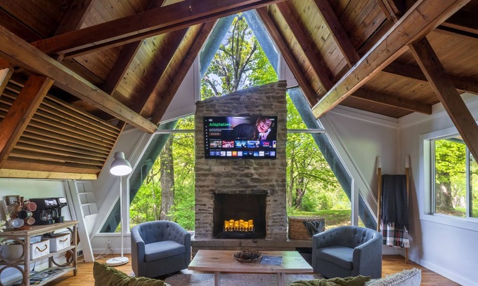 Rockbridge Casa | NEW A-Frame Hot Tub Lakeview w/Access Pets Firepit
