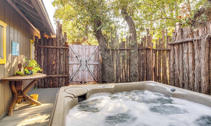 Wimberley Cabaña | Pet-friendly Wimberley Cabin w/ Fire Pit & Hot Tub