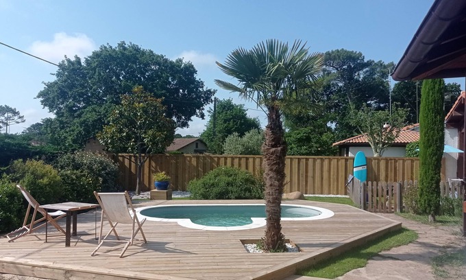 Vieux-Boucau-les-Bains Apartamento | Petite Maison de Vacances Indépendante Avec Accès à la Piscine