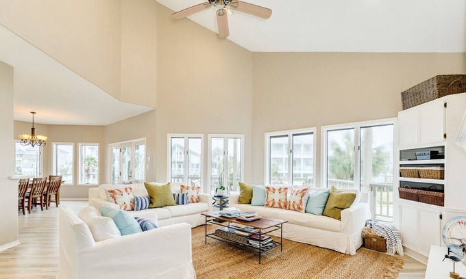 Pirates Beach West Casa | Pirivate Beachside Home w/ Gulf Views, Wrap-Around Deck, Bright & Airy Interior