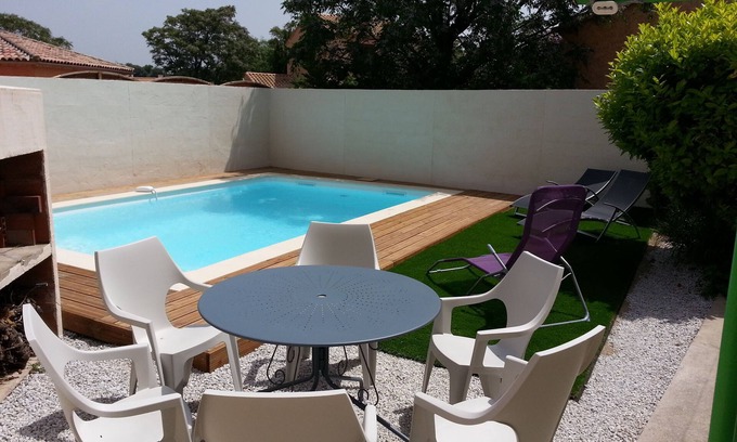Nizas Casa | Agradable casa en un bonito pueblo vinícola de Pézenas / Nizas con piscina