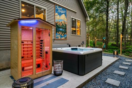 Locust Lake Village Casa | Pocono Lake Getaway Sauna Hot Tub Playground