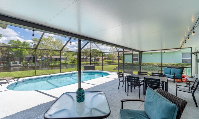 Palmetto Casa | Pool Home That Backs Up to Water- Only 20 Miles to Beautiful Florida Beaches!