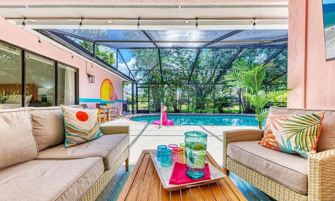 Palma Sola Casa | Pool home w/ outdoor TV! Close to AMI beaches, IMG, parks, boat launches, shops!