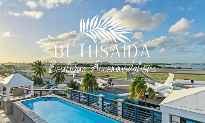Simpson Bay Hotel | Pool View Room 7 with AC and Rooftop Pool