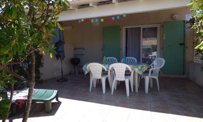 Portiragnes Villa | PORTIRAGNES PLAGE Villa 4/5 personas en residencia. Piscina en la playa y estacionamiento: 150m.