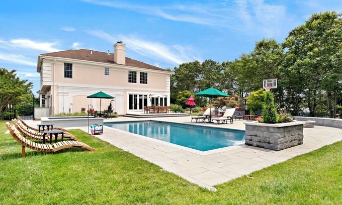 East Quogue Casa | Post-Modern Residence on 1.6 Acres, Spacious Living Areas Including a...
