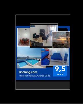 Maracana Apartamento | Prédio com piscina na cobertura frente ao mar, apartamento para até 6 pessoas e 3 crianças até 8 anos, churrasqueira na sacada, Wi-Fi grátis, NÃO oferecemos roupas de cama e banho, 1 vaga de garagem, na Praia Grande-Vila Mirim
