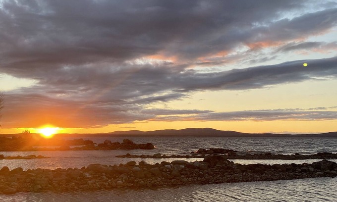 South Casco Cabaña | Private Beach Sunset Views Getaway on Sebago Lake