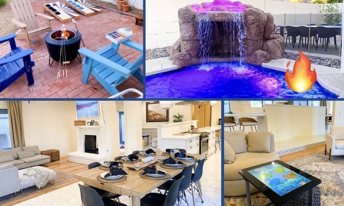 North Mountain Casa | Private Free Heated Pool, Waterfall, 2 King Beds & Arcade Games!