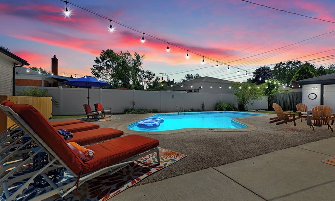 Clawson Casa | Private Heated Pool, Firepit, Walk to Parks + Eats
