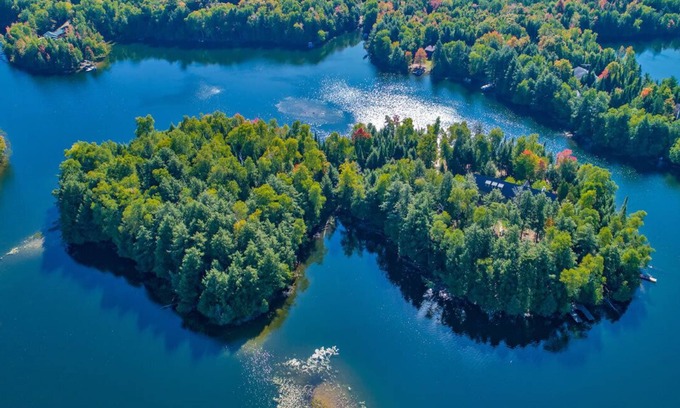 Presque Isle Casa | Private Northwoods island with over 2100 feet of frontage. Dog-friendly!