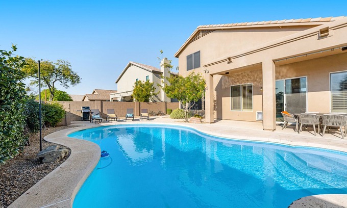 Tatum Ranch Casa | Private pool home with walled yard, firepit, grill & lanai - dog-friendly