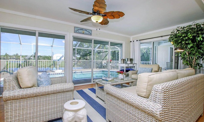 The Dunes Casa | Waterfront pool home with golf course views | Sanibel Island
