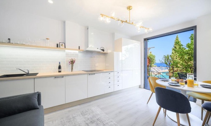 Cap d'Ail Apartamento | Proche Monaco, vue mer, accès plage et jardin privatif