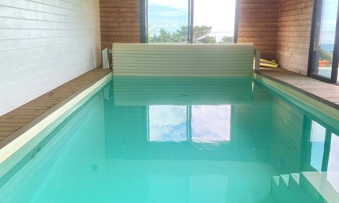 Plouhinec Villa | PROMO FINISTERE SUD Villa panoramic sea view, indoor SWIMMING POOL /SPA, heated