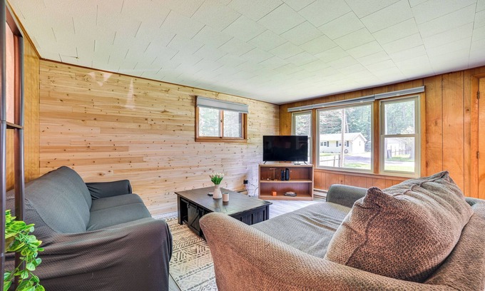 Prudenville Casa | Prudenville Family Home w/ Game Room & Fire Pit!