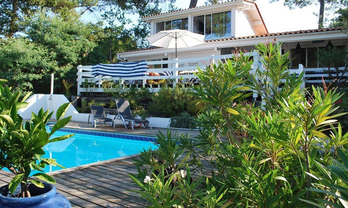 Pyla-sur-Mer Villa | Pyla sur Mer Villa de lujo a 300 m de la playa. Vista al mar Piscina climatizada Bicicletas Bateau Boule