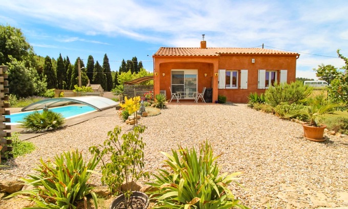 Coustouge Casa | Quiet house in Corbières covered pool air conditioning