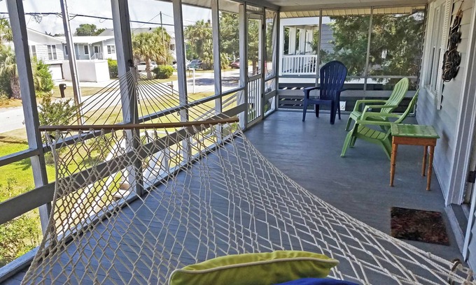 Litchfield by the Sea Casa | Raised Beach House, Easy Walk to Beach, 2 Screen Porches, Hammock, Dog Friendly