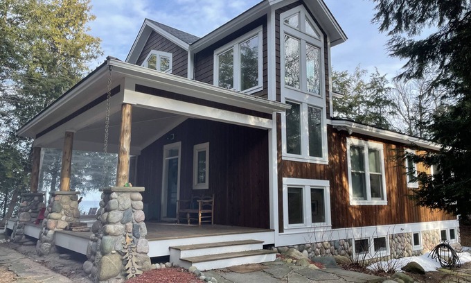 Cross Village Casa | Private Beach House on 400 ft of Lake Michigan beach, 4 wooded acres, no stairs