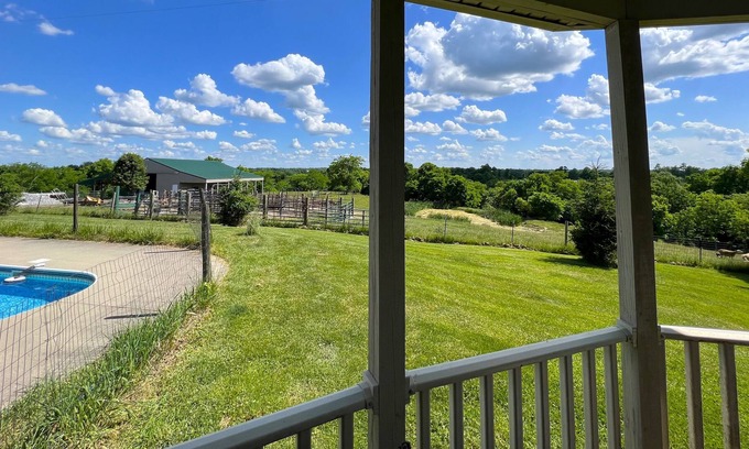 Morning View Otro | Relaxing Views farm suite, blissful pool, barnyard, and pastoral views