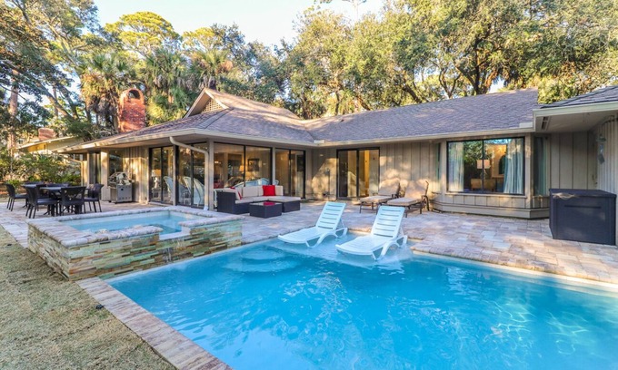 Oceanside Casa | Renovated Four Bedroom Sea Pines Home with Private Pool - 2nd Row Ocean