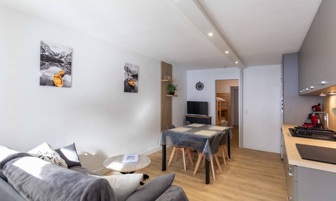 La Mongie Apartamento | Estudio renovado 6 pers, logia sur, cerca de pistas, equipamientos modernos