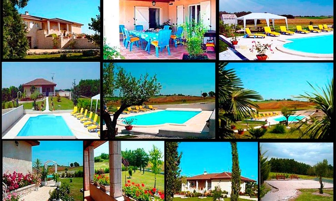 Montaigu-de-Quercy Casa | Alquilo casa con piscina privada en el campo cerca de un lago