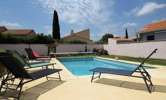 Saint-Hippolyte Villa | Residence 6pc7-st Laurent De La Salanque - Family villa private pool near beach 6PC7