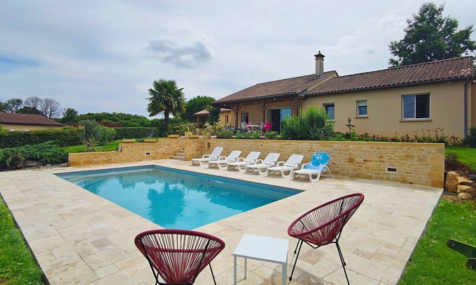 Saint-Crepin-et-Carlucet Casa | Residence Pesquier Périgord, heated swimming pool